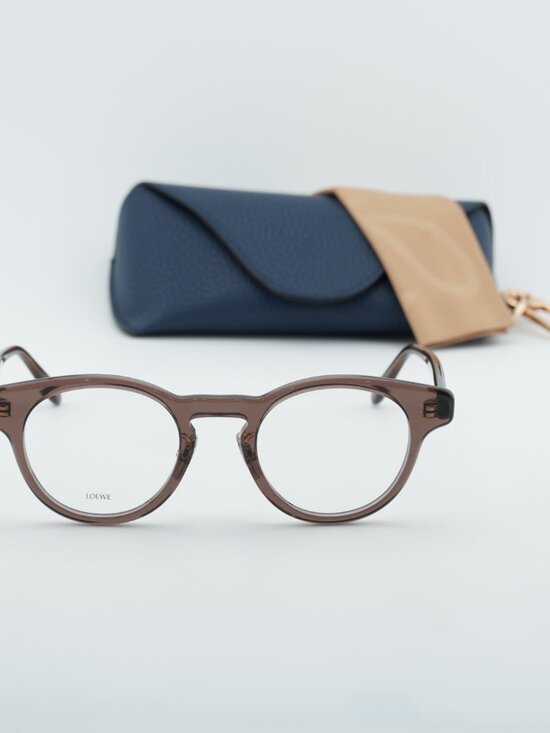 Loewe LW50085F 050 Unisex Round Eyeglasses - Shiny Brown 49mm main image 7